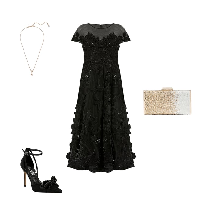 long navy blue dress with lace Scalloped Lace Bodice Pleated Chiffon A Line Maxi Dress - Navy Blue