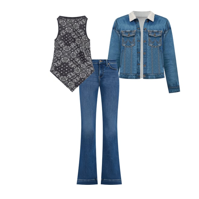 Women's Wrangler Allover Bandana Print Tank in Black