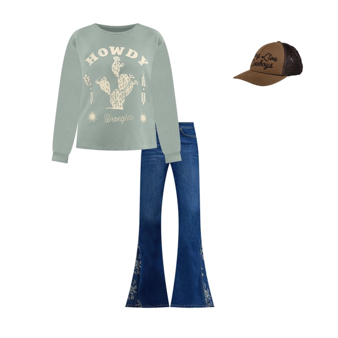 Women's Wrangler Retro® Bailey High Rise Pieced Trumpet Flare Jean in Melody