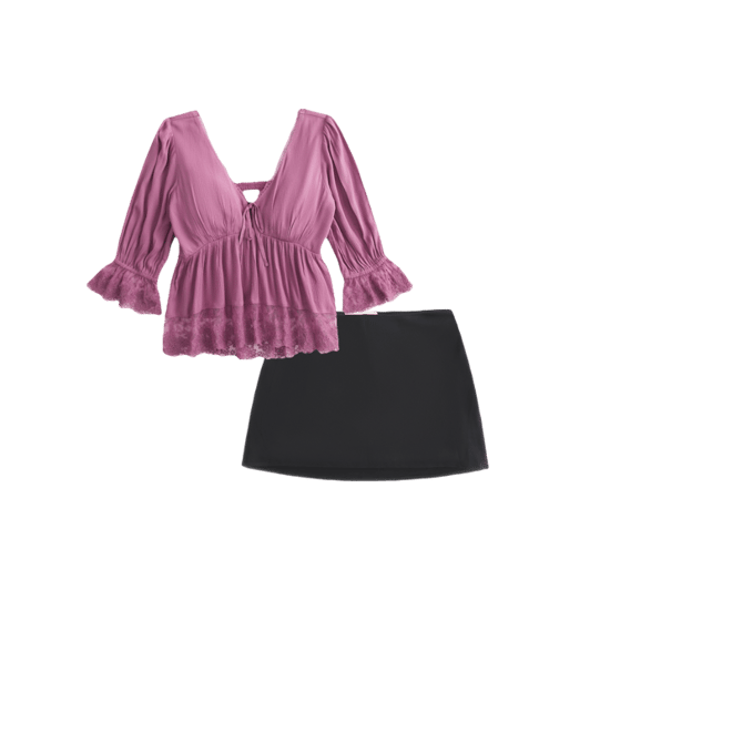 Top babydoll con manga tres cuartos