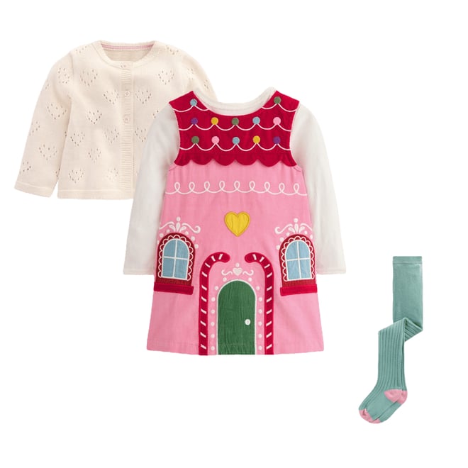 Gingerbread Asda Womens Christmas Dress Novelty Cord Dress Set - Main Image