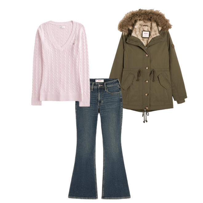 Cable-Knit Icon V-Neck Sweater