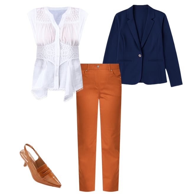  Cato Fashions | Cato White Puckered Lace Trim Top