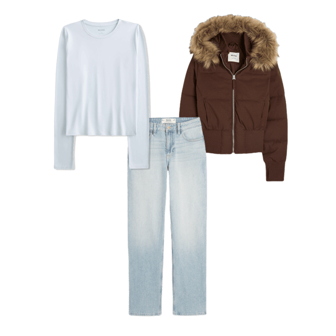 Faux Fur Trim Puffer Bomber Jacket