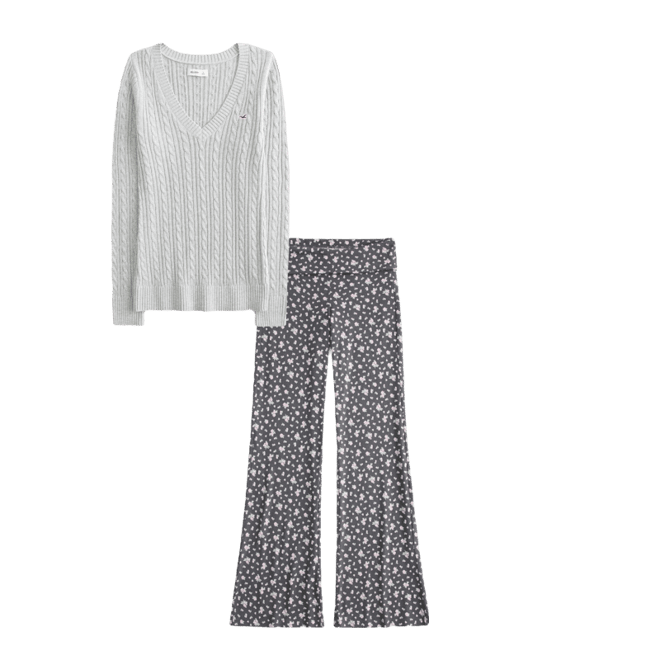 Cable-Knit Icon V-Neck Sweater