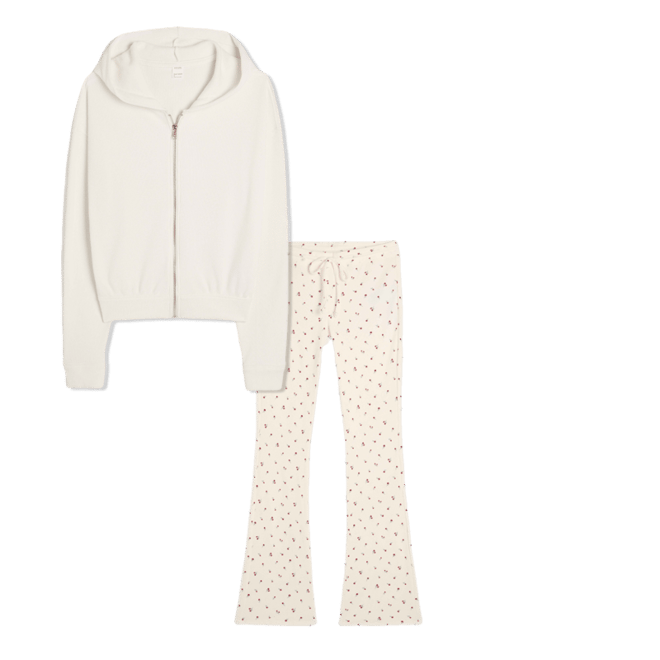 Gilly Hicks Relaxed Cozy Waffle Zip-Up Hoodie