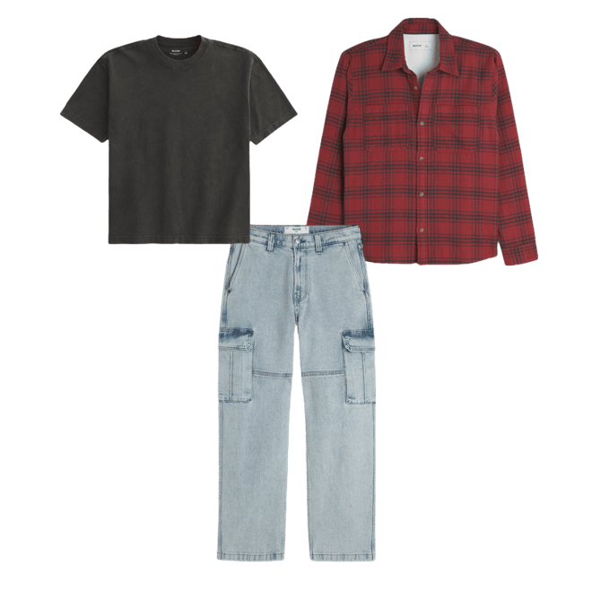 Light Wash Baggy Cargo Jeans