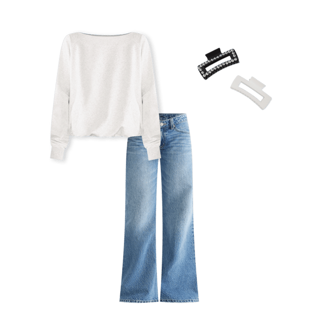 Low-Rise Baggy Flare Jean