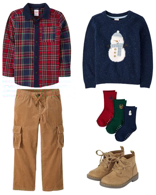 6th bundle featuring 4 items which compliment Boys Embroidered Holiday Crew Socks 3-Pack