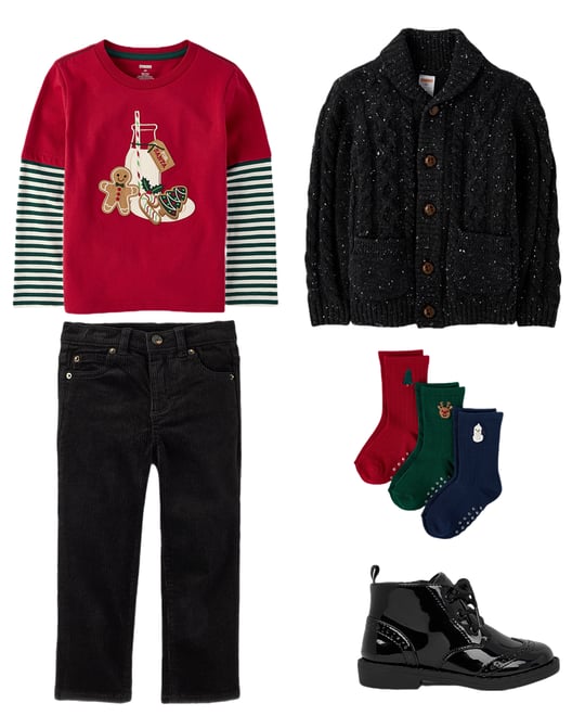 1st bundle featuring 4 items which compliment Boys Embroidered Holiday Crew Socks 3-Pack