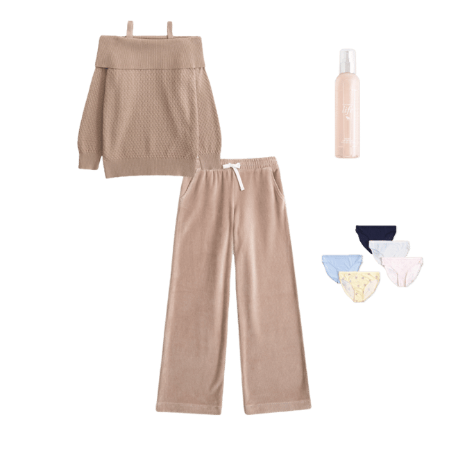 slouchy off-the-shoulder sweater