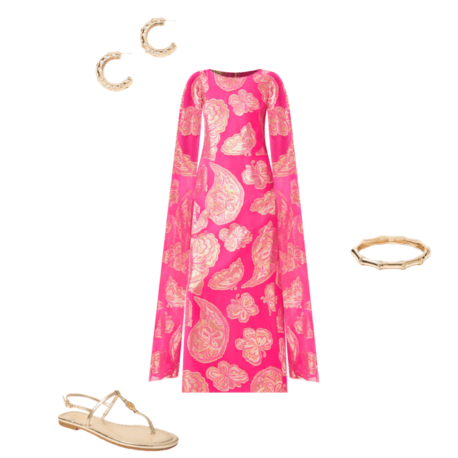 Madelyn Silk Boat Neck Maxi Caftan | Lilly Pulitzer
