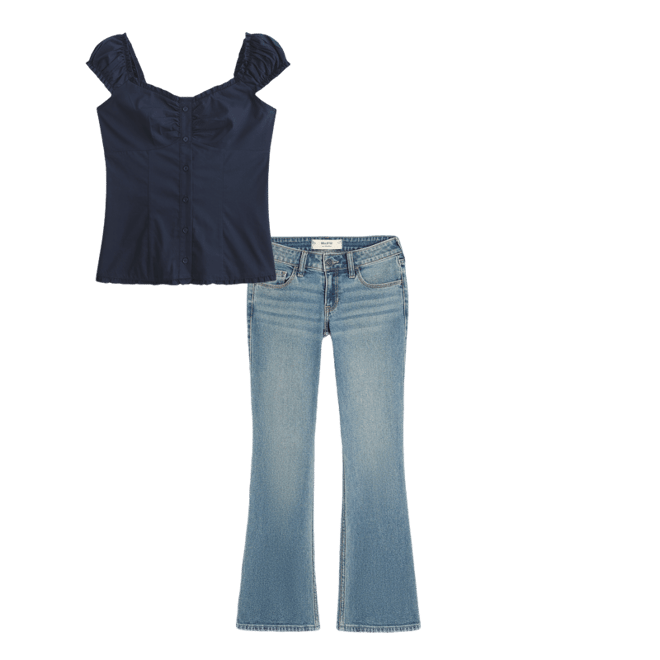 Short-Sleeve Stretch Poplin Top