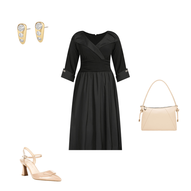 Jessica Howard Plus Size Jersey Taffeta 3/4 Sleeve Portrait Collar