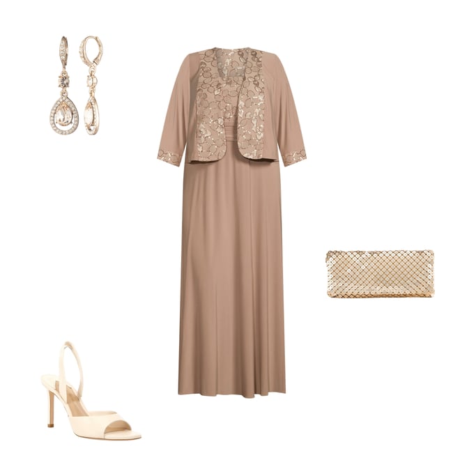 Le Bos Plus Size Embroidered 3/4 Sleeve Square Neck 2-Piece Jacket Dress |  Dillard's