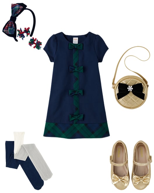Girls Apple Ponte Peplum Dress - Apple Orchard