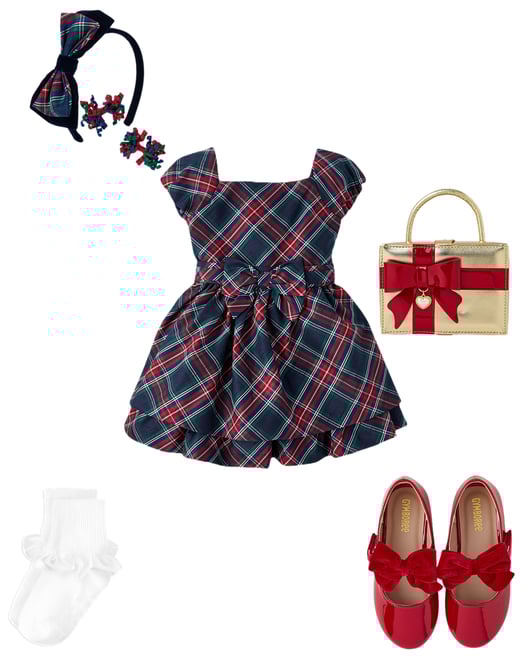 3rd bundle featuring 4 items which compliment Girls Plaid 3-Piece Hair Set