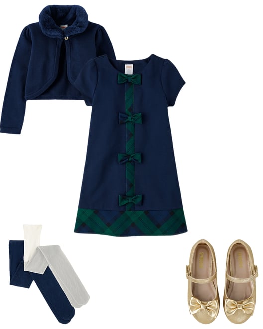 Girls Apple Ponte Peplum Dress - Apple Orchard