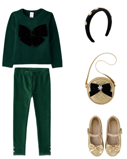 2nd bundle featuring 4 items which compliment Girls Oversized Bow Sweater