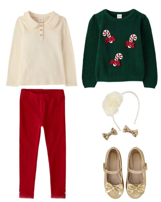 2nd bundle featuring 4 items which compliment Girls Ribbed Peter Pan Top