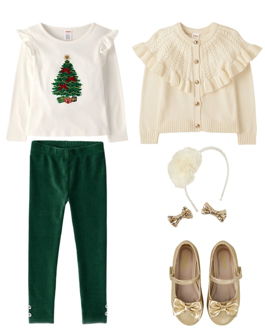 1st bundle featuring 4 items which compliment Girls Cable Knit Ruffle Sweater Cardigan