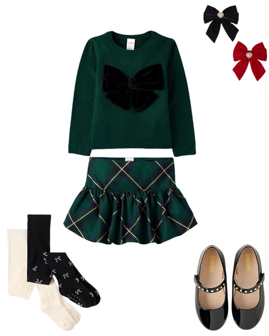 3rd bundle featuring 4 items which compliment Girls Oversized Bow Sweater