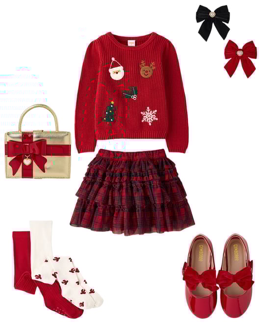 2nd bundle featuring 5 items which compliment Girls Crochet Holiday Shaker Stitch Sweater