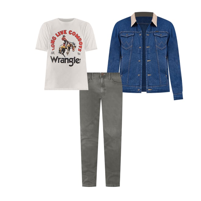 Men's Wrangler® Blanket Lined Corduroy Collar Denim Jacket in Prewashed Indigo