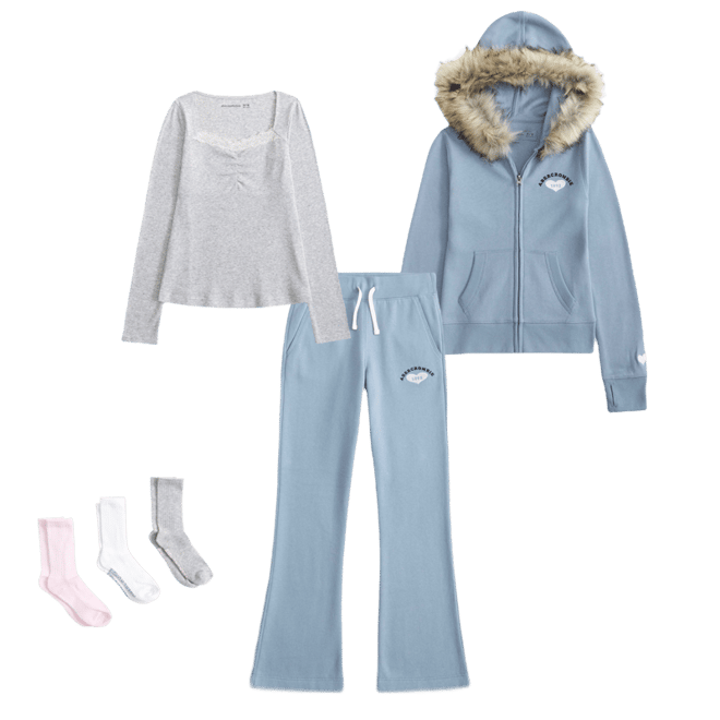 long-sleeve lace-trim babydoll top