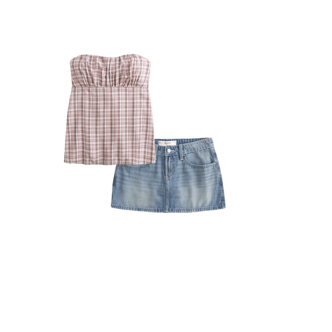 Low-Rise Denim Mini Skort