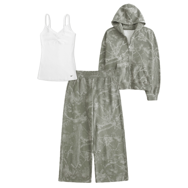 Olive Camo Baggy Sweatpants