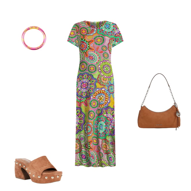 JOHNNY WAS The Janie Favorite Bamboo Knit Napperon Print Crew Neck Short  Sleeve Sheath Midi Dress | Dillard's