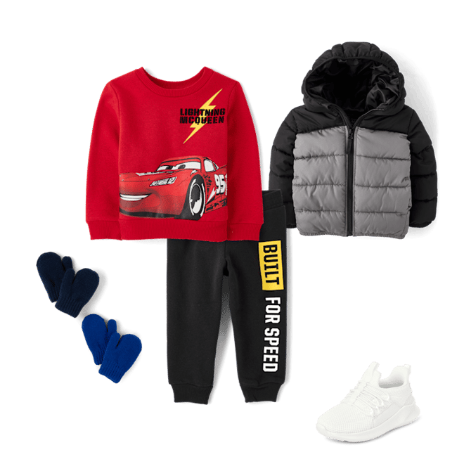 Baby And Toddler Boys Long Sleeve Cars Lightning McQueen 2-Piece