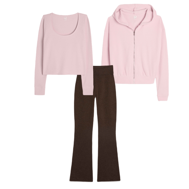 Gilly Hicks Relaxed Cozy Waffle Zip-Up Hoodie