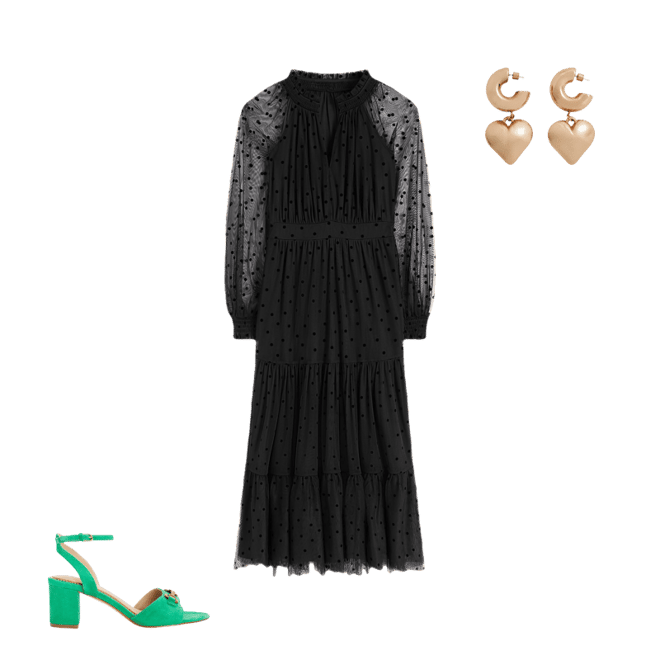 boden lucille jersey midi dress Lucille Tulle Midi Dress - Black