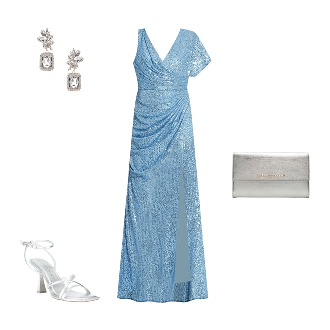 mac duggal asymmetrical gathered dress Sequined Asymmetrical Draped Trumpet Gown
