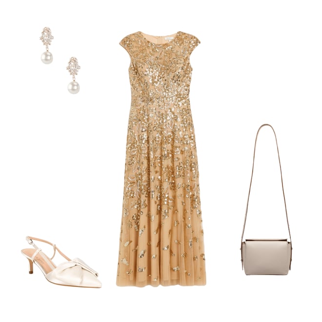 slim fit dress slacks Deep Champagne Cap Sleeve Sequin Bodycon Mini Dress main image 1