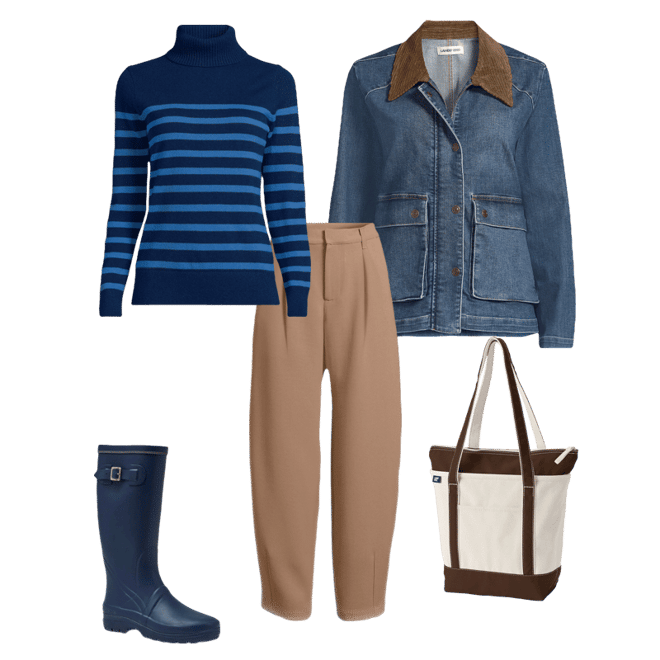 Women's Corduroy Collared Denim Jacket | Lands' End