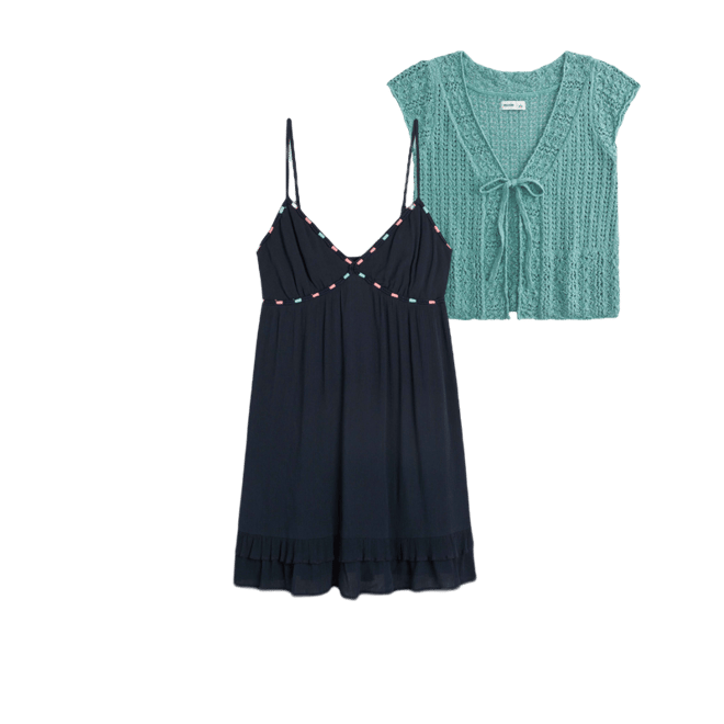 Short-Sleeve Crochet-Style Cardigan