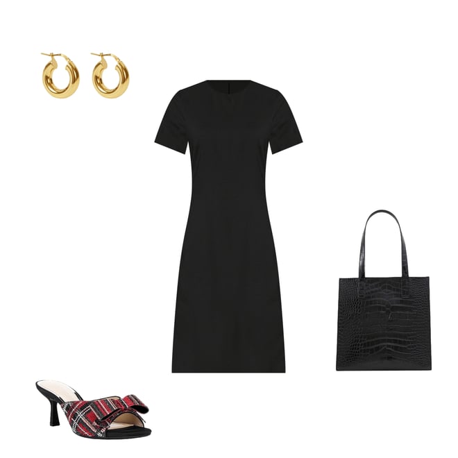 Antonio Melani Crissy Short Sleeve Crew Neck Stretch Woven Wool