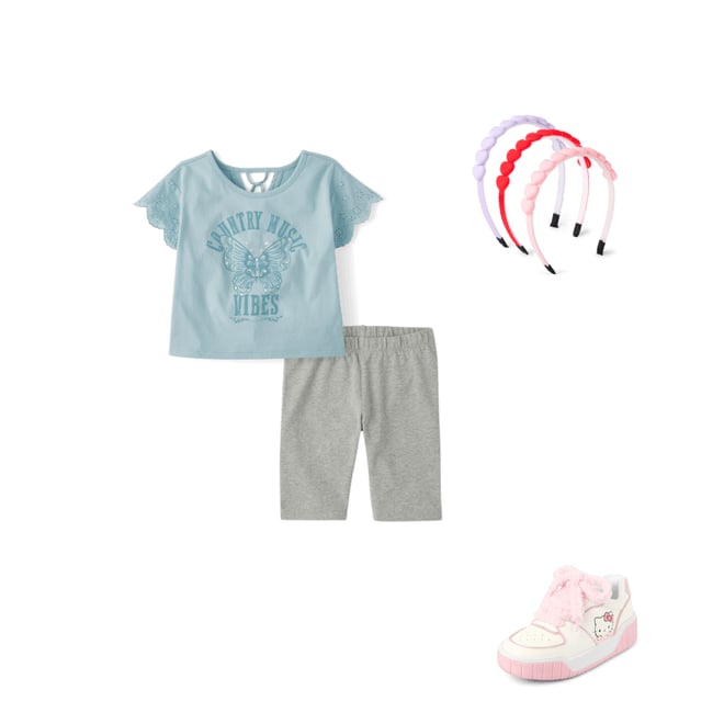 2nd bundle featuring 3 items which compliment Girls Embellished Graphic Eyelet Top