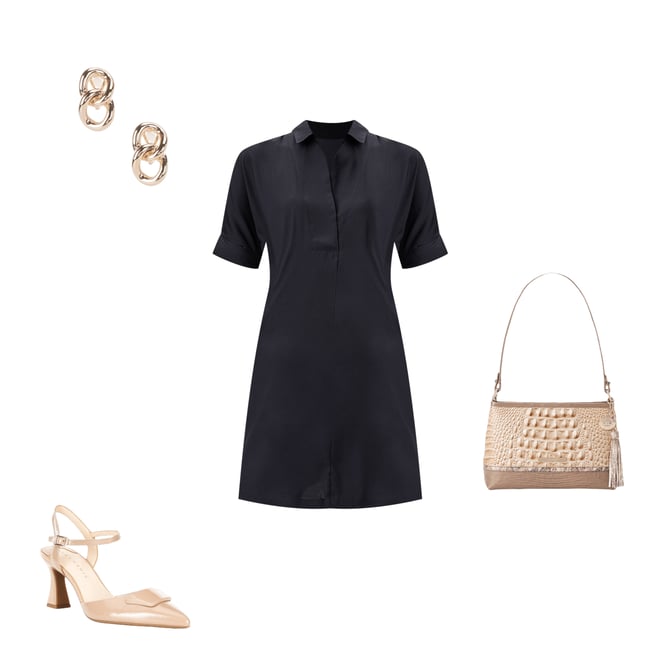 NIC + ZOE Devon Woven Satin Back Crepe Point Collar Short Dolman