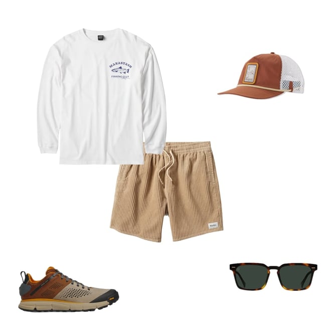 Manastash Fishing Club Long Sleeve T-Shirt - White | T-Shirts