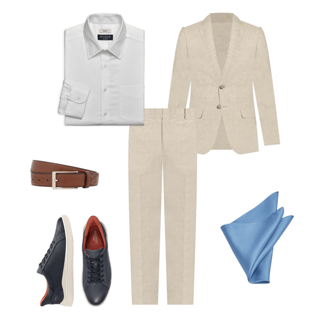 Jos. A. Bank Slim Fit Linen Blend Suit Separates Pants - Memorial