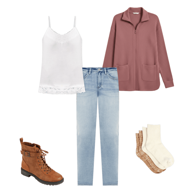 Lace Trim Crinkle Cami | maurices