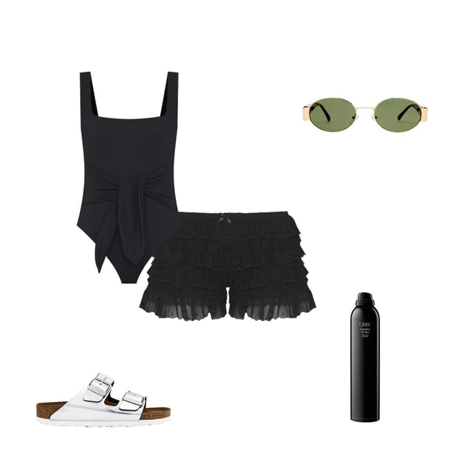 Jaded London Rhea Lace Bloomer Shorts in Black | REVOLVE