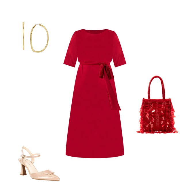 Kasper Fit And Flare Crew Neck Short Sleeve Midi Dress | Dillard's