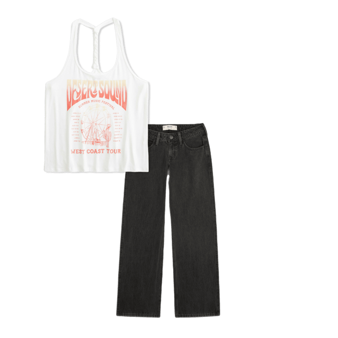 Low-Rise Washed Black Baggy Jeans