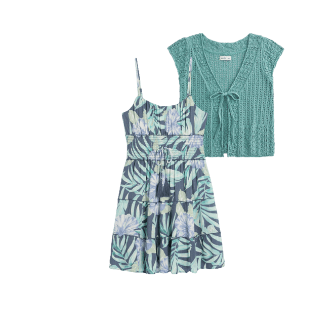 Short-Sleeve Crochet-Style Cardigan