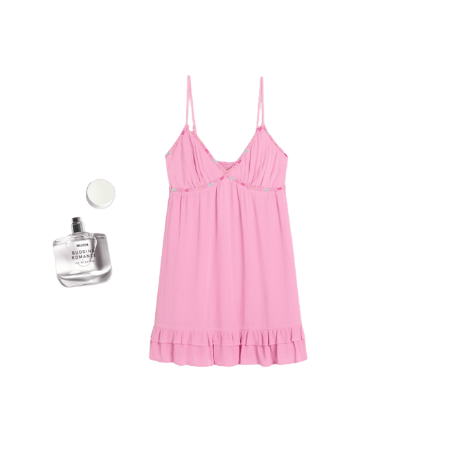 Rope Trim Babydoll Mini Dress